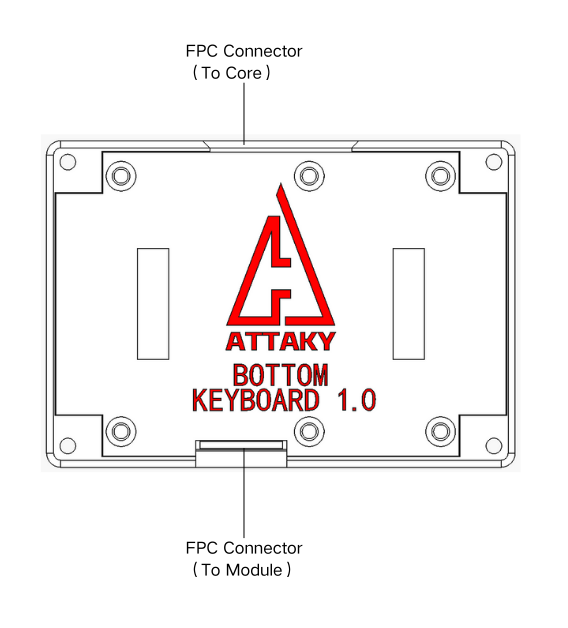 Back, alternate view — UP FPC to the Core and DOWN FPC passthrough